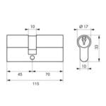 Butuc 115 mm inegal 45-70 cu 5 chei cu amprenta,,